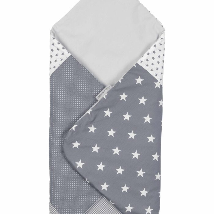 ULLENBOOM® Babyhörnchen - Graue Sterne - Auch als Puckdecke ⢠OEKO-TEX®-Materialien (schadstoffgeprüft