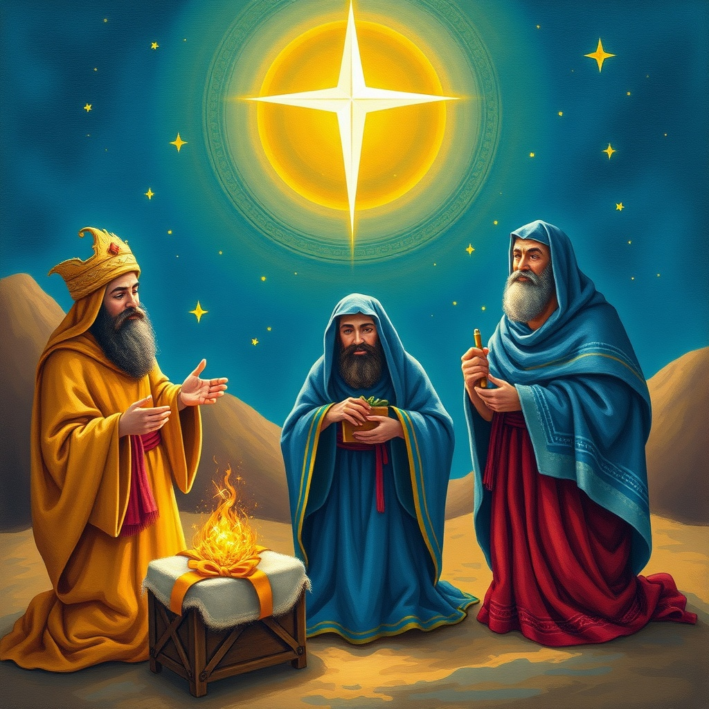 Die heiligen drei Könige und ihre Geschenke