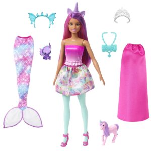 Mattel - HLC28 - Barbie Dreamtopia Puppe mit Meerjungfrauenschwanz und Baby-Einhorn günstig kaufen für Kinder