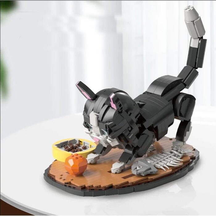 Bausteine Katze mit Fressnapf