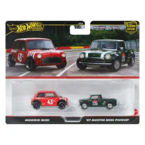 Mattel - JBK97 - Hot Wheels Premium Car Culture im 2er-Pack – Morris Mini und Austin Mini Pick-Up von 1967 günstig kaufen für Kinder