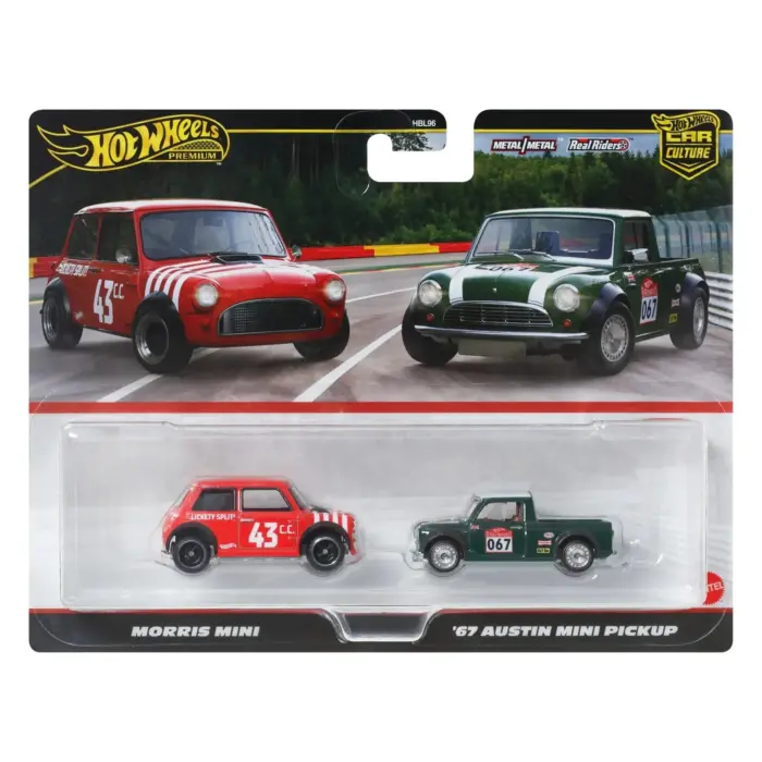 Mattel - JBK97 - Hot Wheels Premium Car Culture im 2er-Pack – Morris Mini und Austin Mini Pick-Up von 1967 günstig kaufen für Kinder